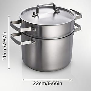 Pure Cook Stainless Steel Pasta Pot Set With Steamer Basket And Lid, Cookware Boiler For Steaming And Cooking, Kitchen Essentials Cookware Shop Online at Dubai Trades