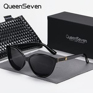 Queenseven Retro Cat- Glasses With Red Accents, Polarized Tac Lenses, Alloy Frame, Uv Protection, Includes Case & Cleaning Cloth For Accessories Shop Online at Dubai Trades