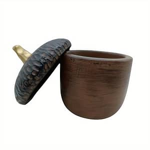 Resin Garden Patio Decorative Sculpture Vintage Pine Cone Shaped Creative Wooden Resin Craft Jar With Lid Gothic Retro Ornamental Pot Gift Box Decorative Accessories Shop Online at Dubai Trades
