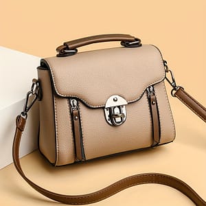 Retro Buckle Handbag For Women, Color Contrast Crossbody Bag, Flap Purse With Zipper Decor Clothing, Shoes & Jewelry Shop Online at Dubai Trades