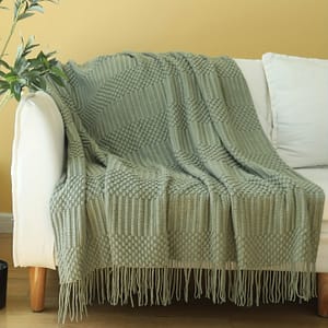 Retro Vibe, Chic Pineapple Knit Throw Blanket With Tassels – Soft, Lightweight & Versatile For Couch, Bed & Home Decor – Machine Washable, Comfort Bedding Shop Online at Dubai Trades