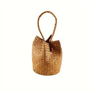 Retro Woven Bucket Bag, Bohemian Ruched Handbag, Mini Candy Bag For Wedding Festival Party Clothing, Shoes & Jewelry Shop Online at Dubai Trades