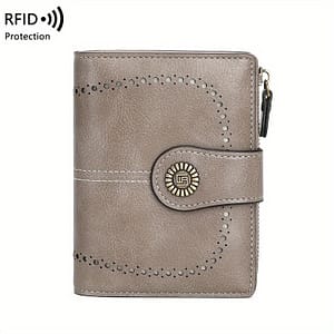Rfid Anti-theft Brush Women’ Multi-card Slot Zipper Buckle Fashion Clip Vintage Multifunctional Short Wallet Clothing, Shoes & Jewelry Shop Online at Dubai Trades