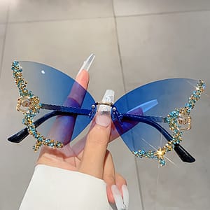 Rimless Fashion Glasses For Women Bling Rhinestone Gradient Decorative Glasses For Costume Party Accessories Shop Online at Dubai Trades