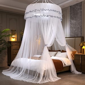 Round Dome Ceiling Mosquito Net Canopy, Fresh Tent Mesh , Foldable Bed Drapes For 180cm*220cm Bed, Hand Wash Only, Woven Polyester Canopy Without Bracket Bed Canopies & Drapes Shop Online at Dubai Trades