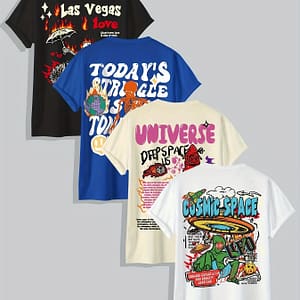 Round Neck Printed Short Sleeve T-shirt Regular 4pcs Set Clothing Shop Online at Dubai Trades 2