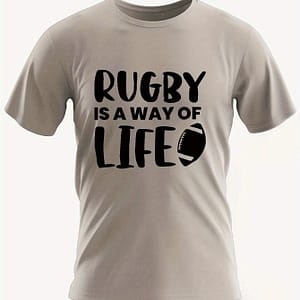 Rugby Is Print T Shirt, Tees For Men, Casual Short Sleeve T-shirt For Summer Clothing Shop Online at Dubai Trades
