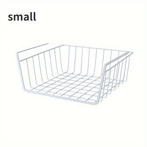 Rustic Metal Hanging Basket Organizer – Hole-free, Multifunctional Storage For Kitchen, Desk, Bathroom – European Style Iron Under Shelf Hanging Basket Food Storage Shop Online at Dubai Trades
