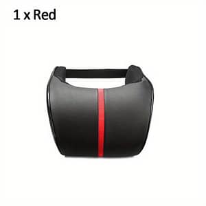 Seametal Leather Car Headrest Pillow, Memory Foam Filled, Comfortable Cushion For Vehicle Seat, Universal Fit, , Red Stitching Detail Accessories Shop Online at Dubai Trades