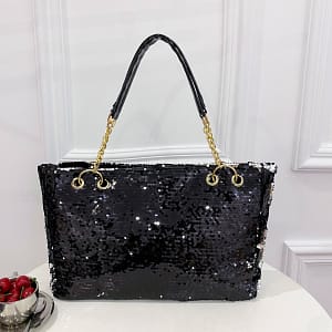 Sequin Glitter Large Capacity Tote Bag, Sparkly Bling Metal Chain Shoulder Bag, Casual Versatile Commuter Bag Best Gifts For Carnaval Clothing, Shoes & Jewelry Shop Online at Dubai Trades