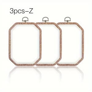 Set Of 3 Light Brown Wood Embroidery Hoops With Rectangular Frame For Diy Stitch And Needlework Crafts Embroidery Kit Arts, Crafts & Sewing Shop Online at Dubai Trades