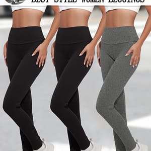 Set Of 3 Ultra Comfortable Leggings For Women, Tummy Support Non-transparent Exercise Yoga Running Trousers Clothing Shop Online at Dubai Trades
