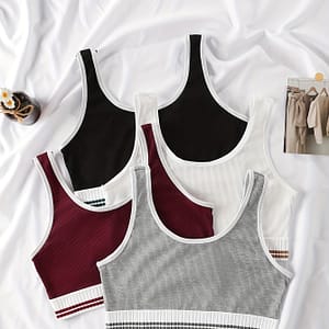 Set Of 4 – Women’s Bra Set In Solid Color, Sexy, Breathable, And Comfortable Sports Style. Bras Shop Online at Dubai Trades