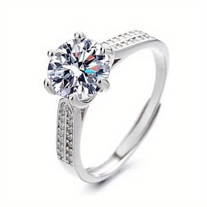 Shavano 2ct Moissanite Engagement Ring, Sterling 925 Silvery, Fashion Style, Promise Anniversary Ring For Women, 2.3g Clothing, Shoes & Jewelry Shop Online at Dubai Trades