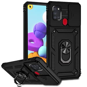 Shockproof Armor Case With Slide Camera Lens Protection For For Galaxy A21s – Phone Back Cover Basic Cases Shop Online at Dubai Trades