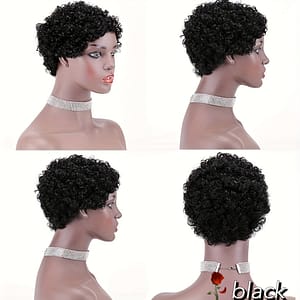 Short Curly Human Hair Wigs For Women Short Afro Wig 100% Brazilian Cut Wigs Beauty & Personal Care Shop Online at Dubai Trades