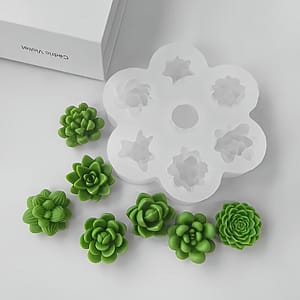 Silicone Cactus Mold For Candle Making, 7-cavity Succulent Aromatherapy Wax Mold, Handmade, , Reusable Crafting Tool, White Arts, Crafts & Sewing Shop Online at Dubai Trades 2