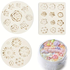 Silicone Flower Molds – 3 Piece Set For Fondant, Chocolate, Cupcakes, Candy – Floral Silicone Molds For Soap Making, Jewelry Casting And Diy Crafting Projects Bakeware Shop Online at Dubai Trades