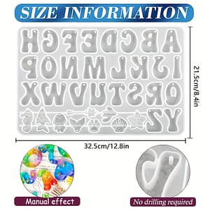 Silicone Resin Casting Molds Set With Alphabet Reverse Letter Shaped For Diy Keychain And Jewelry Pendants, Epoxy Resin Moulds With Hanging Hole Arts, Crafts & Sewing Shop Online at Dubai Trades