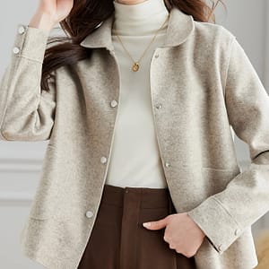 Simple Button Front Jacket, Casual Solid Long Sleeve Outerwear With Pockets, Women’s Clothing Casual Jackets Shop Online at Dubai Trades