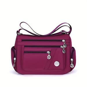 Simple Nylon Crossbody Bag, Casual Multi Zipper Purse, Fashion Shoulder Bag & Messenger Bag For Women Clothing, Shoes & Jewelry Shop Online at Dubai Trades