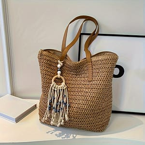 Simple Versatile Tote Bag, Solid Color Large Capacity Handbag, Women’s Outdoor Beach Shoulder Bag Clothing, Shoes & Jewelry Shop Online at Dubai Trades