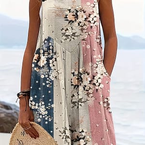 Size Floral Romper – Sleeveless, Square Neck With Adjustable Straps, Machine Washable – Vacation, Short, Belt Pants Clothing Shop Online at Dubai Trades