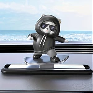 Skateboarding Car Dashboard Decor – Cute Cartoon Bear Silicone Ornament With Fashion Glasses, Self-adhesive No Installation Needed, For Office & Bedroom, Rides Automotive Shop Online at Dubai Trades