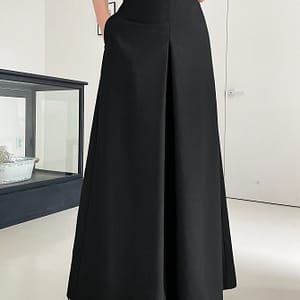 Slant Pockets Wide Leg Pants, Elegant High Waist Loose Pants For , Women’s Clothing Clothing Shop Online at Dubai Trades