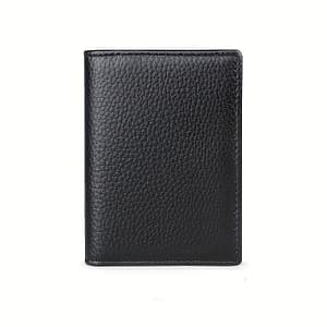 Slim Rfid-blocking Leather Credit Card Holder For Men – Professional Black Leather Wallet With Textured Finish, Multiple Card Slots, And Anti-theft Protection Accessories Shop Online at Dubai Trades