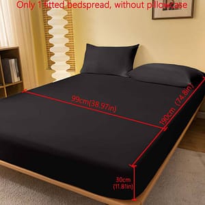 Soft & Cozy Brushed Black Fitted Sheet – Deep , Bedroom & , Machine Washable Bedding Shop Online at Dubai Trades