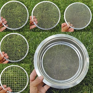 Soil Sifter Stainless Steel Soil Sieve Set With 5 Interchangeable Mesh (1mm, 3mm, 6mm, 9mm, 12mm) Garden Sifting Screen For Dirt, Sand, Rock, Filtration, Compost And Bonsai Business, Industry & Science Shop Online at Dubai Trades