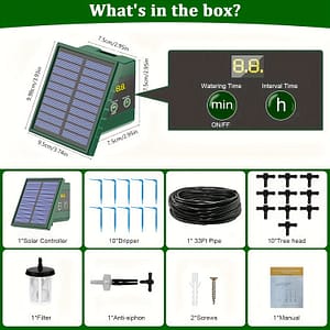 Solar-powered Automatic Drip Irrigation System For Gardens – Supports 30 Pots, Water-saving Self-watering Kit For Indoor & Outdoor Plants Agriculture & Grounds Management Shop Online at Dubai Trades