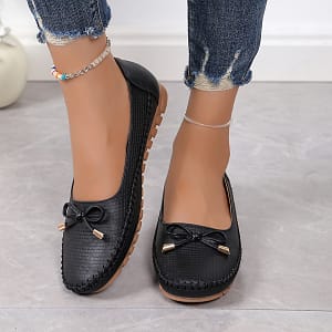 Solid Color Bow Flat Women’s Shoes, Soft Sole Loafers, Casual Lightweight Comfortable Fashionable Shoes Clothing, Shoes & Jewelry Shop Online at Dubai Trades