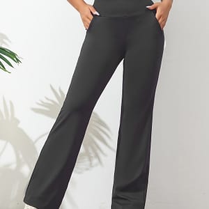 Solid Color Casual Yoga Pants, High Workout Quick Drying Pants, Women’s Activewear Active Shop Online at Dubai Trades