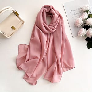 Solid Color Chiffon Scarf Thin Breathable Soft Cozy Shawl Leisure Style Windproof Sunscreen Hijab For Women Accessories Shop Online at Dubai Trades