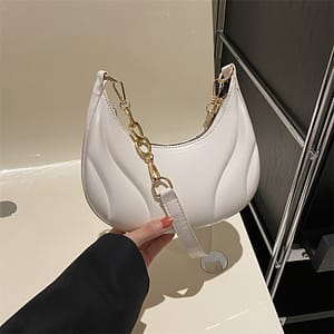 Solid Color Crescent Shoulder Bag, Minimalist Trendy Underarm Zipper Purse For Women Clothing, Shoes & Jewelry Shop Online at Dubai Trades