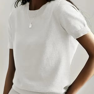 Solid Color Crew Neck Knitted T-shirt, Casual Short Sleeve T-shirt For , Women’s Clothing Clothing Shop Online at Dubai Trades