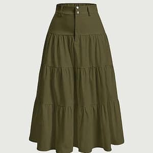 Solid Color Multi-layered Skirt With Lotus Leaf Hem Clothing Shop Online at Dubai Trades