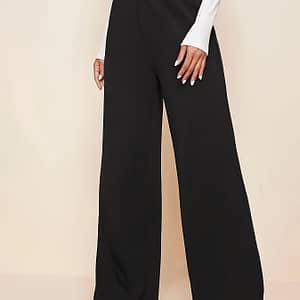 Solid Color Wide Leg Pants, Casual High Waist Loose Pants For , Women’s Clothing Clothing Shop Online at Dubai Trades