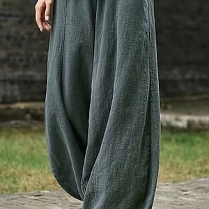 Solid Color Wide Leg Pants, Casual Slant Pockets Baggy Loose Pants For , Women’s Clothing Clothing Shop Online at Dubai Trades