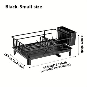 Space-saving Dish Rack With Automatic Drainage And Utensil Holder – Plastic/metal, Kitchen Organization Dish Racks Shop Online at Dubai Trades