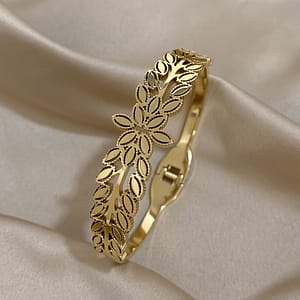 Stainless Design Bangle, Elegant Floral Pattern Open Cuff Bracelet For Women Bangle Shop Online at Dubai Trades
