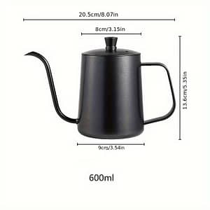 Stainless Steel Coffee Kettle With Teflon Coating, Mini Pot With Lid And Gooseneck Spout, 350-600ml Capacity Coffee Machine Accessories Shop Online at Dubai Trades