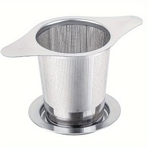 Stainless Steel Tea Infuser With Dual Handles – Extra Fine Mesh Strainer For Loose Leaf & Herbal Teas, Fits Most Cups & Pots, Includes Lid For & Storage Coffee, Tea & Espresso Shop Online at Dubai Trades