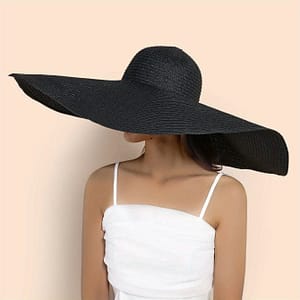 Stay Cool & Protected: Solid Large Brim Straw Hat For Women – Perfect For Outdoor Beach Vacation & Travel! Hats Shop Online at Dubai Trades