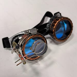 Steampunk Retro Goggles With Blue-tinted Lenses – Adjustable Vintage Pilot Style Accessory For Cosplay, Themed Parties, And Unique Gifts Accessories Shop Online at Dubai Trades