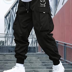 Street Style Men’s Casual Non Stretch Footed Cargo Pants With Drawstring For Casual , Spring And Fall Clothing Shop Online at Dubai Trades