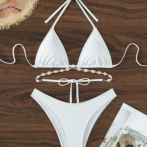 Stretchy Nylon/elastane , Halter Neck, High-waisted Two-piece Swimsuit For Women, High-waisted Bikini Set Bikinis Shop Online at Dubai Trades