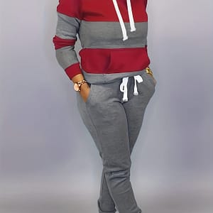 Solid Color Waist Sweatpants, Casual Wide Leg Pants For Fall & Winter, Women’s Clothing Clothing Shop Online at Dubai Trades 4